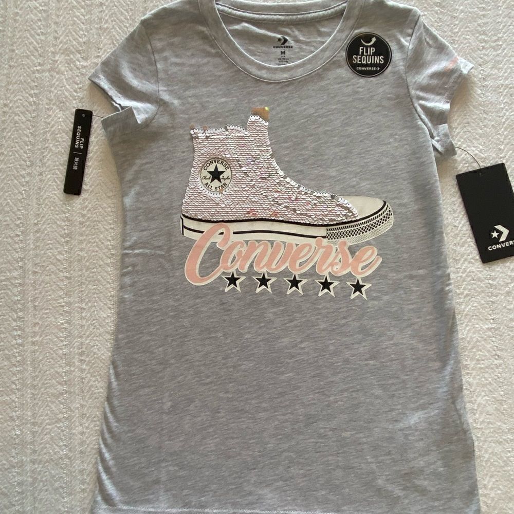 Converse Girls Sneaker Tshirt with Flip Sequins